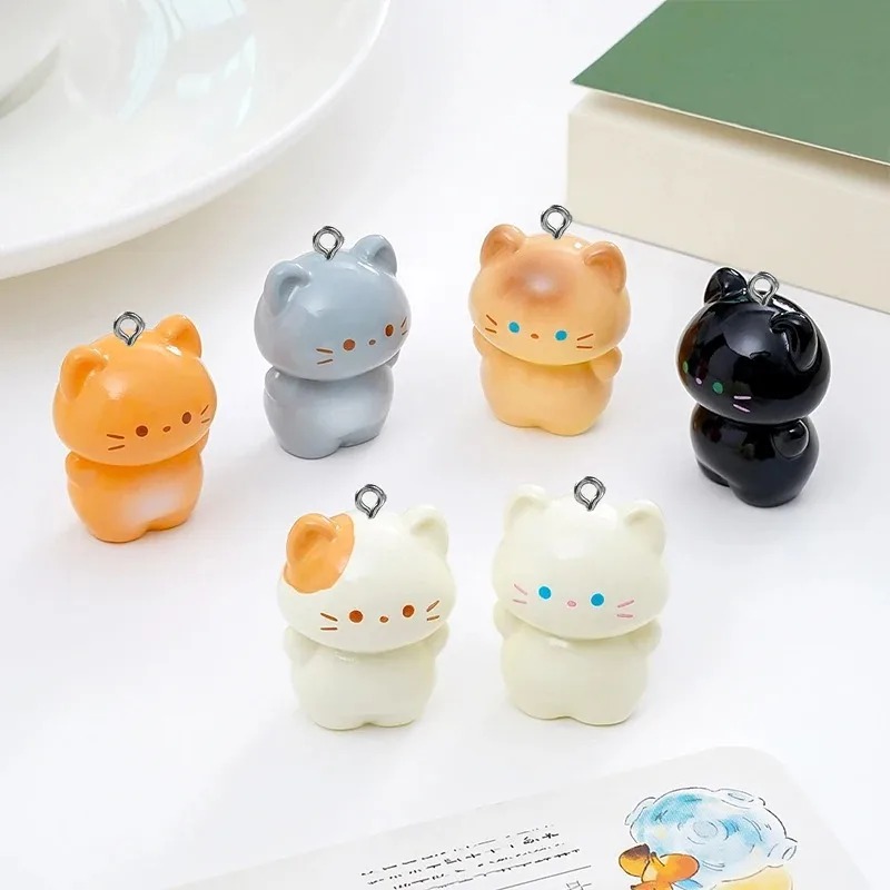Resin Craft Projects - 10 قطع من تعليقات القطط السايمية