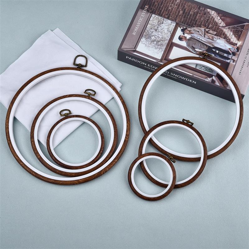 Wood Ring Blank - الجولة البيضاوي خشبية اللون حلقة التطريز