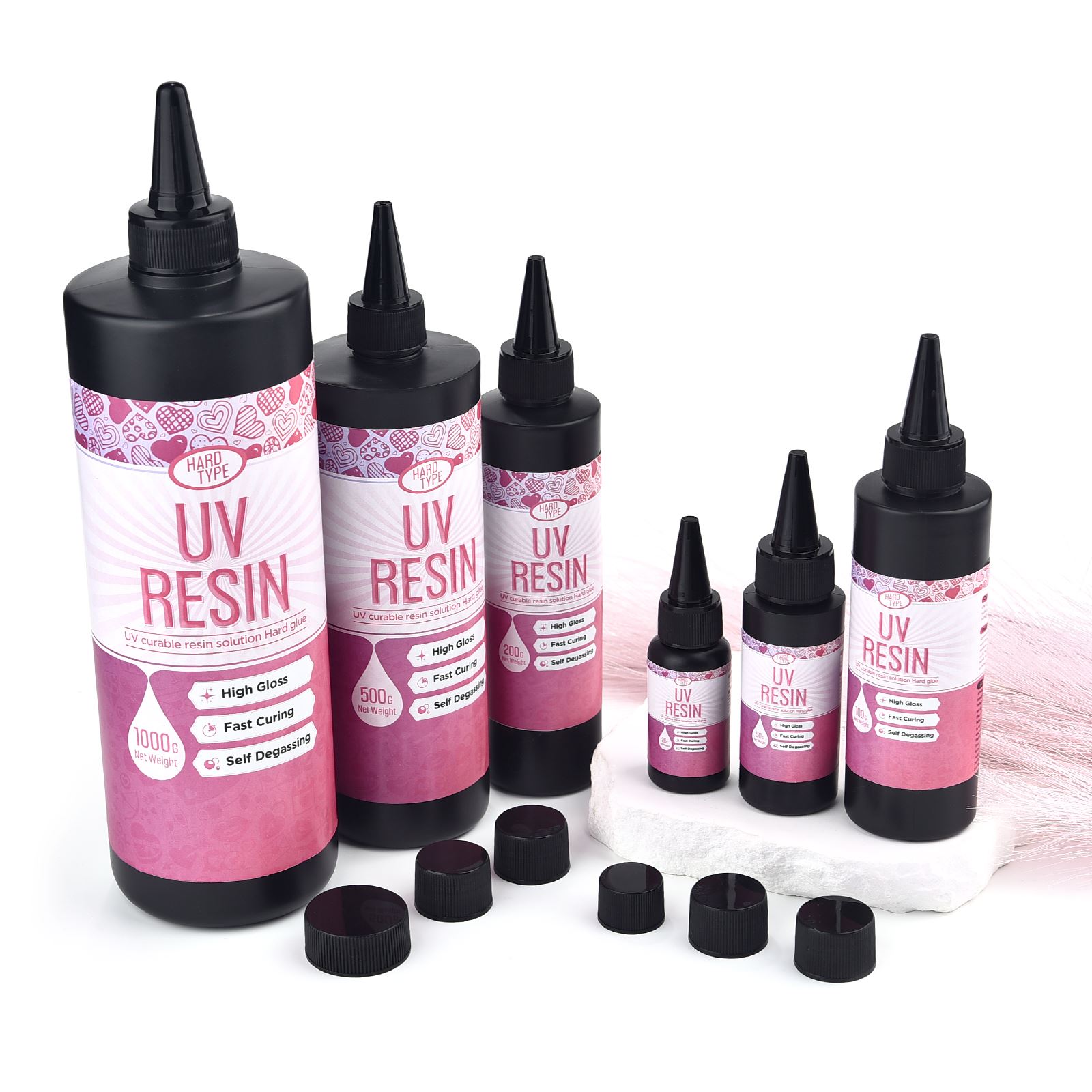 Epoxy Uv Resin Kit - 20-1000 جرام عالية شفافة التجفيف السريع